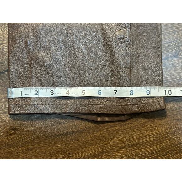 MetroStyle Chocolate Brown Leather Pants Women’s Size 14T Bootcut 36x33.5” - Picture 7 of 9